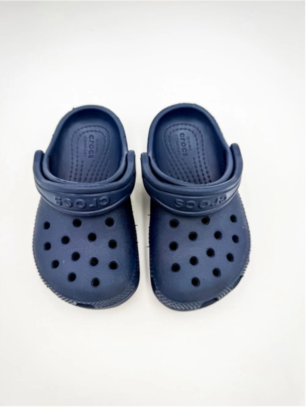 Baby Crocs Navy Blue Classic Clogs Sandals Size 7 C7 Toddler